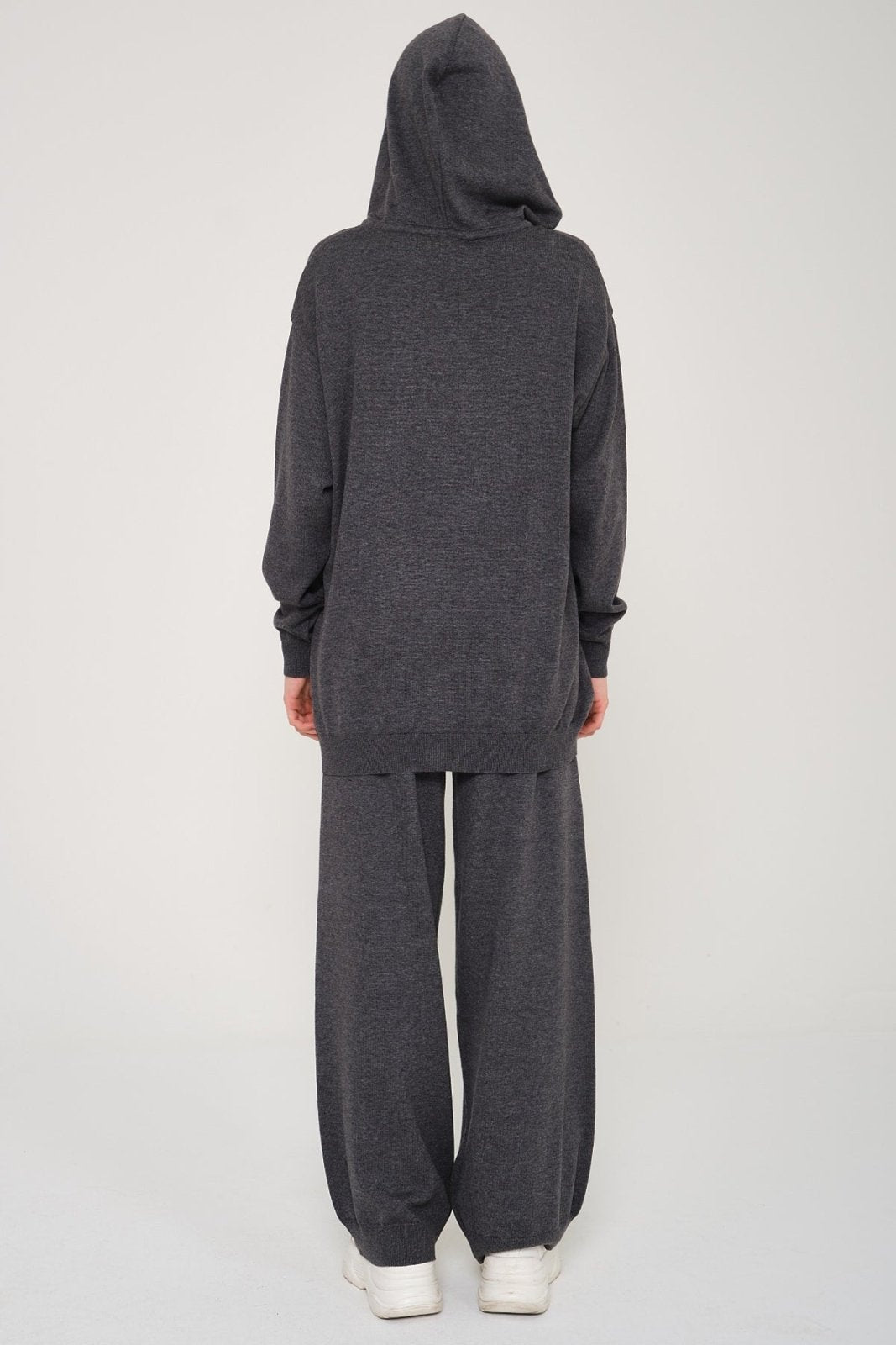 Dark Grey Knit Hoodie & Pants Set - ADAMO