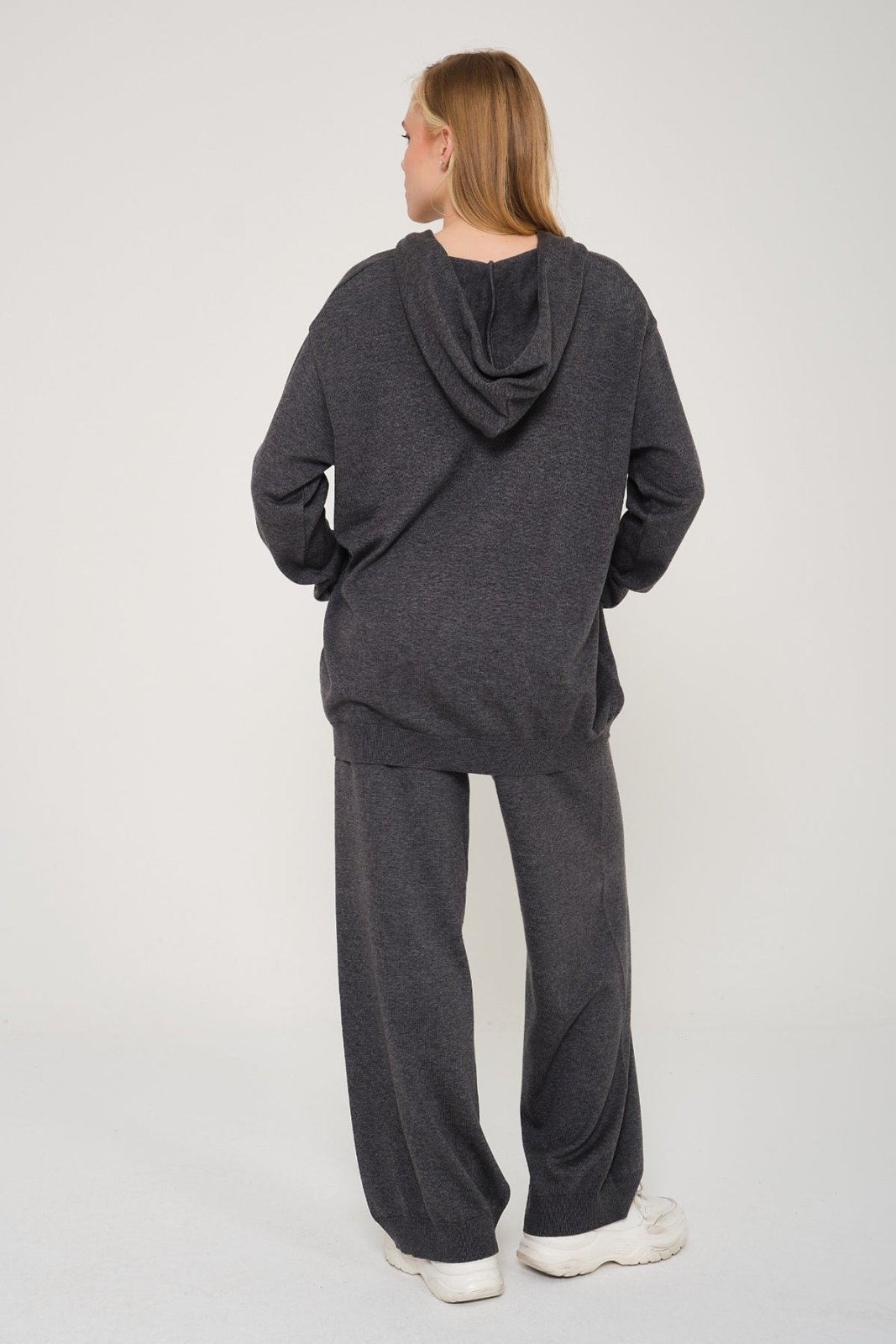 Dark Grey Knit Hoodie & Pants Set - ADAMO