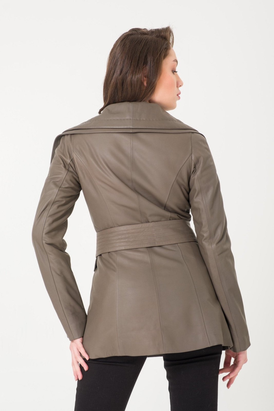 Dark Grey Leather Jacket - ADAMO