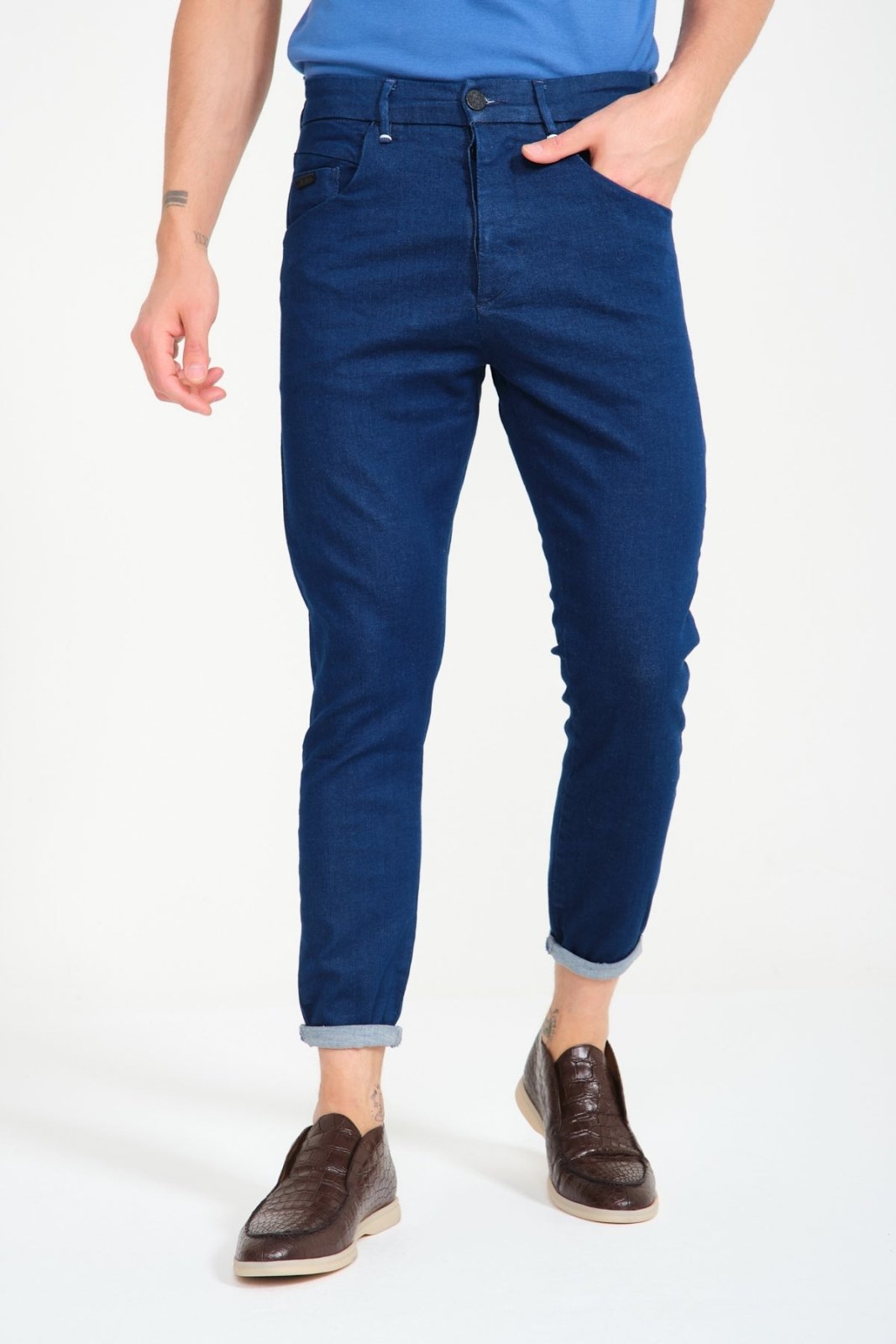 Deep Indigo Slim - Fit Denim Jeans - ADAMO