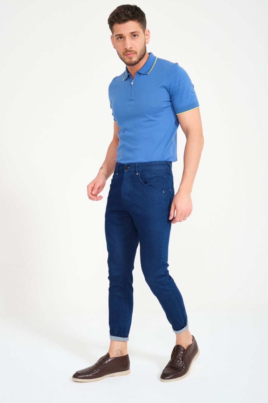 Deep Indigo Slim - Fit Denim Jeans - ADAMO