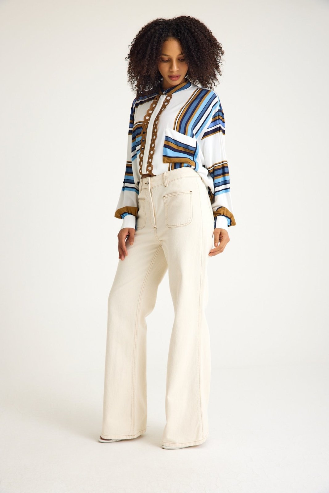 Desert Chic High - Waisted Twill Jeans - ADAMO