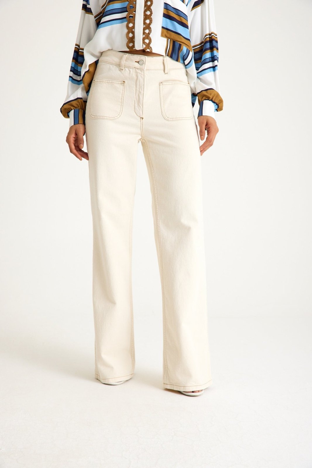 Desert Chic High - Waisted Twill Jeans - ADAMO