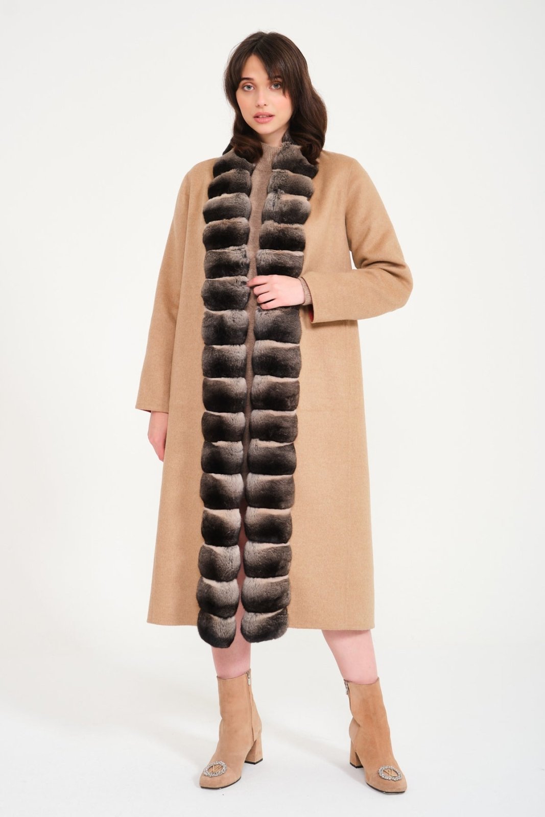 Double Face Long Cashmere and Wool Coat - ADAMO