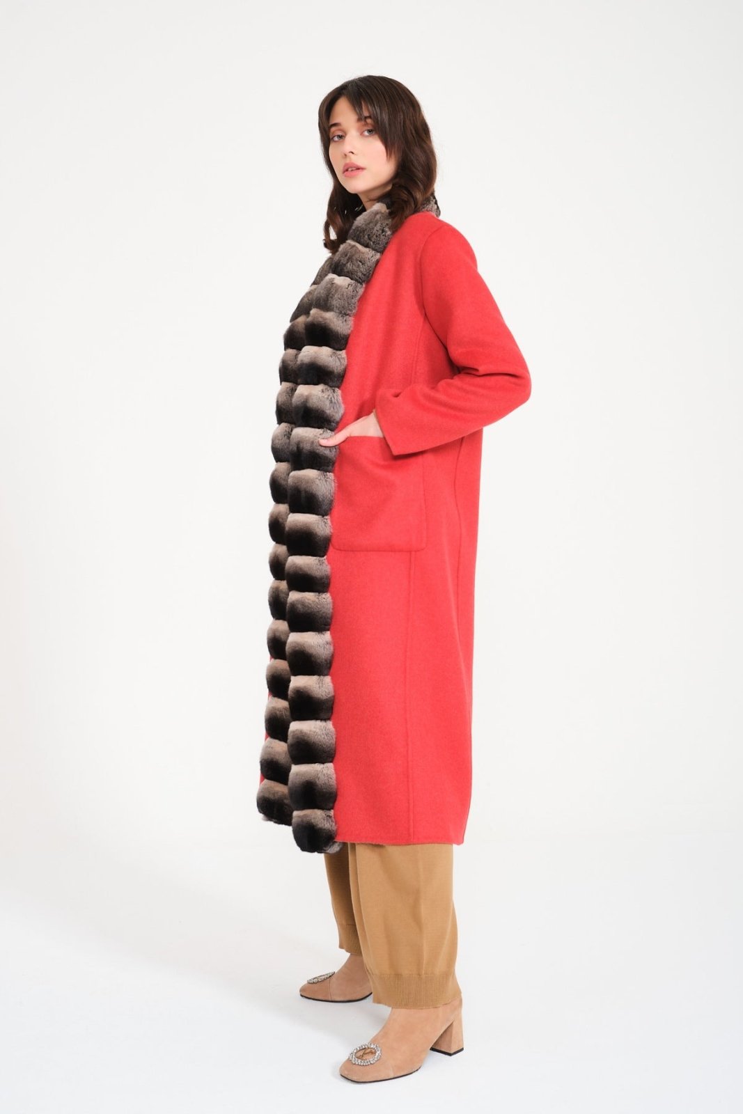 Double Face Long Cashmere and Wool Coat - ADAMO