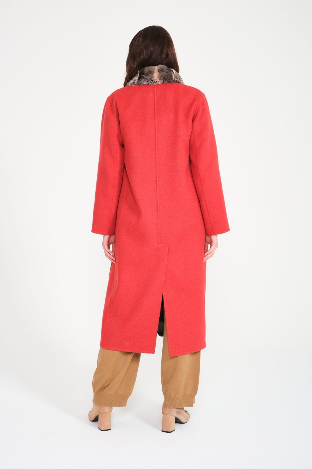 Double Face Long Cashmere and Wool Coat - ADAMO