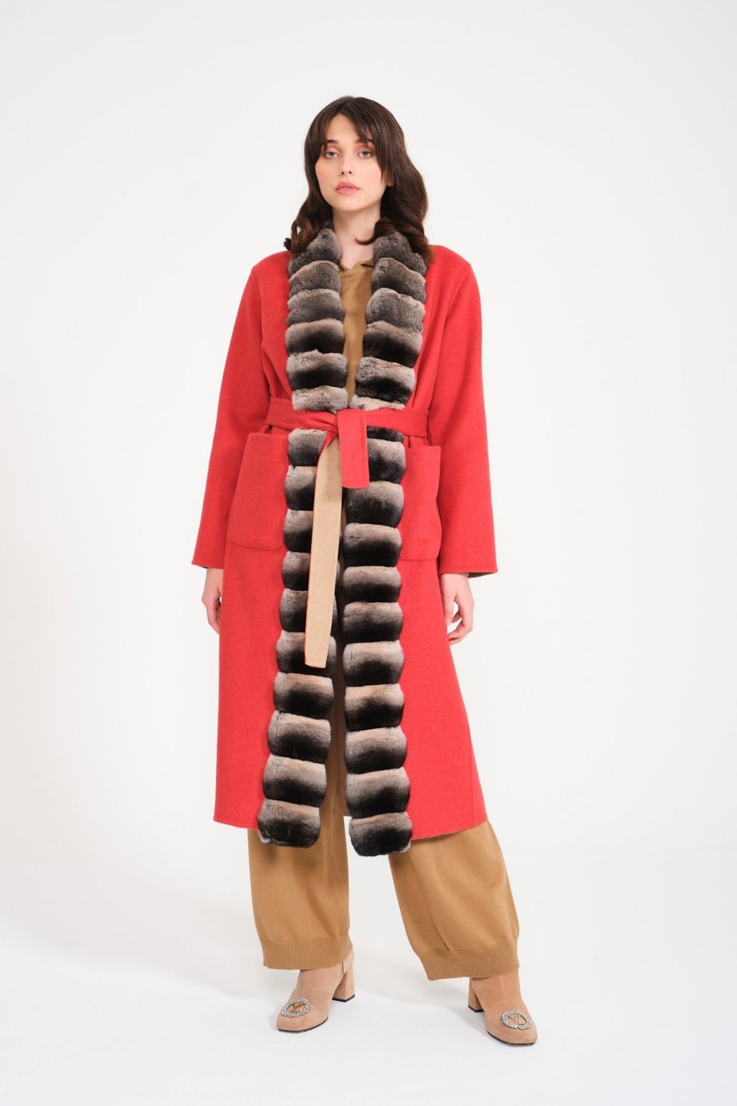 Double Face Long Cashmere and Wool Coat - ADAMO