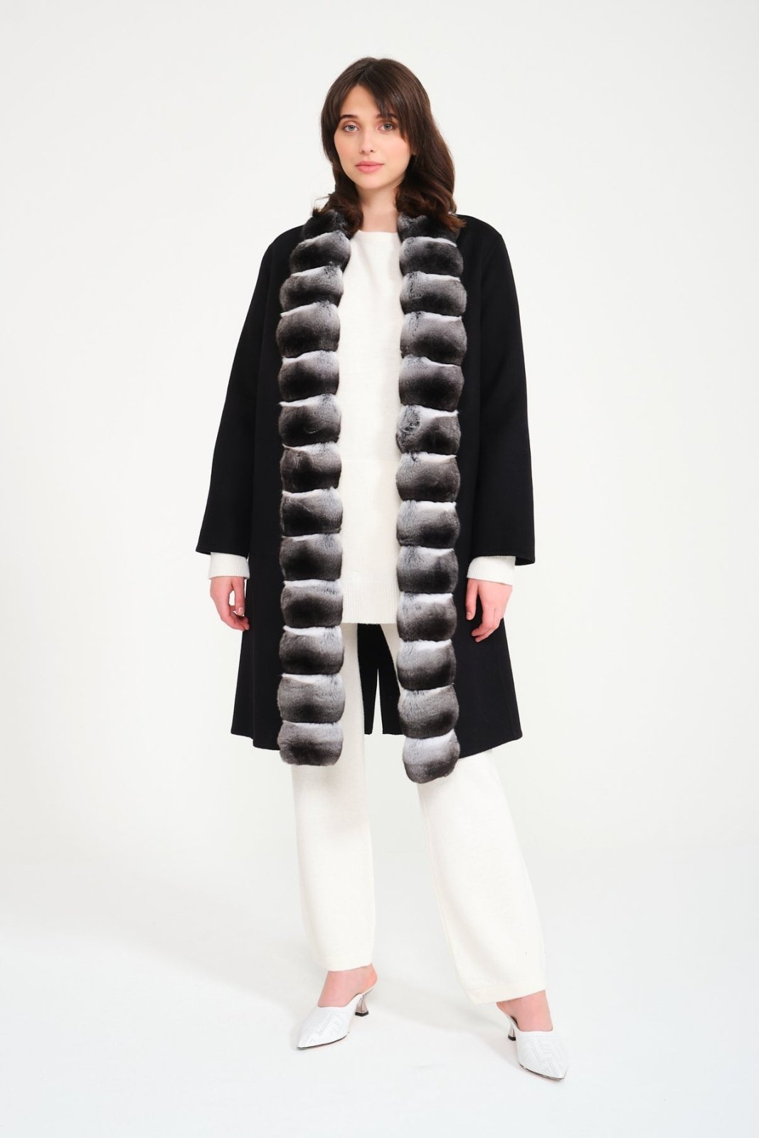 Double Face Long Cashmere and Wool Coat - ADAMO