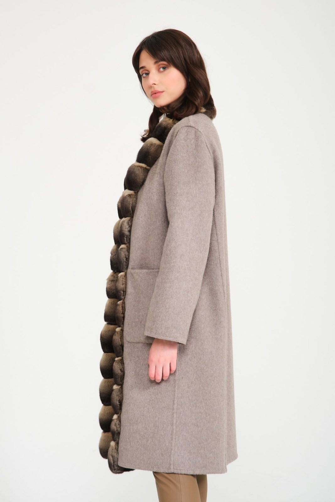 Double Face Long Cashmere and Wool Coat - ADAMO