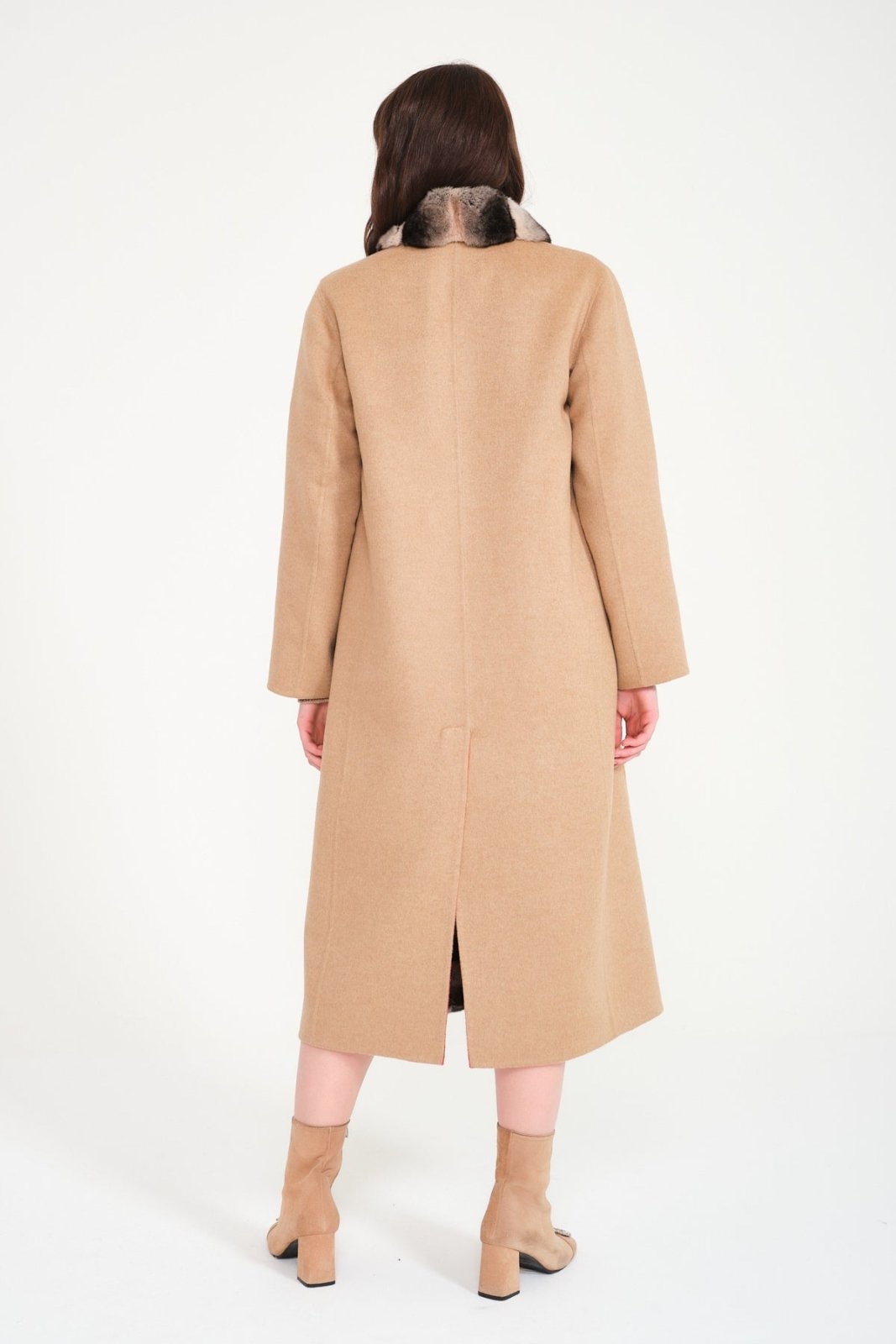 Double Face Long Cashmere and Wool Coat - ADAMO