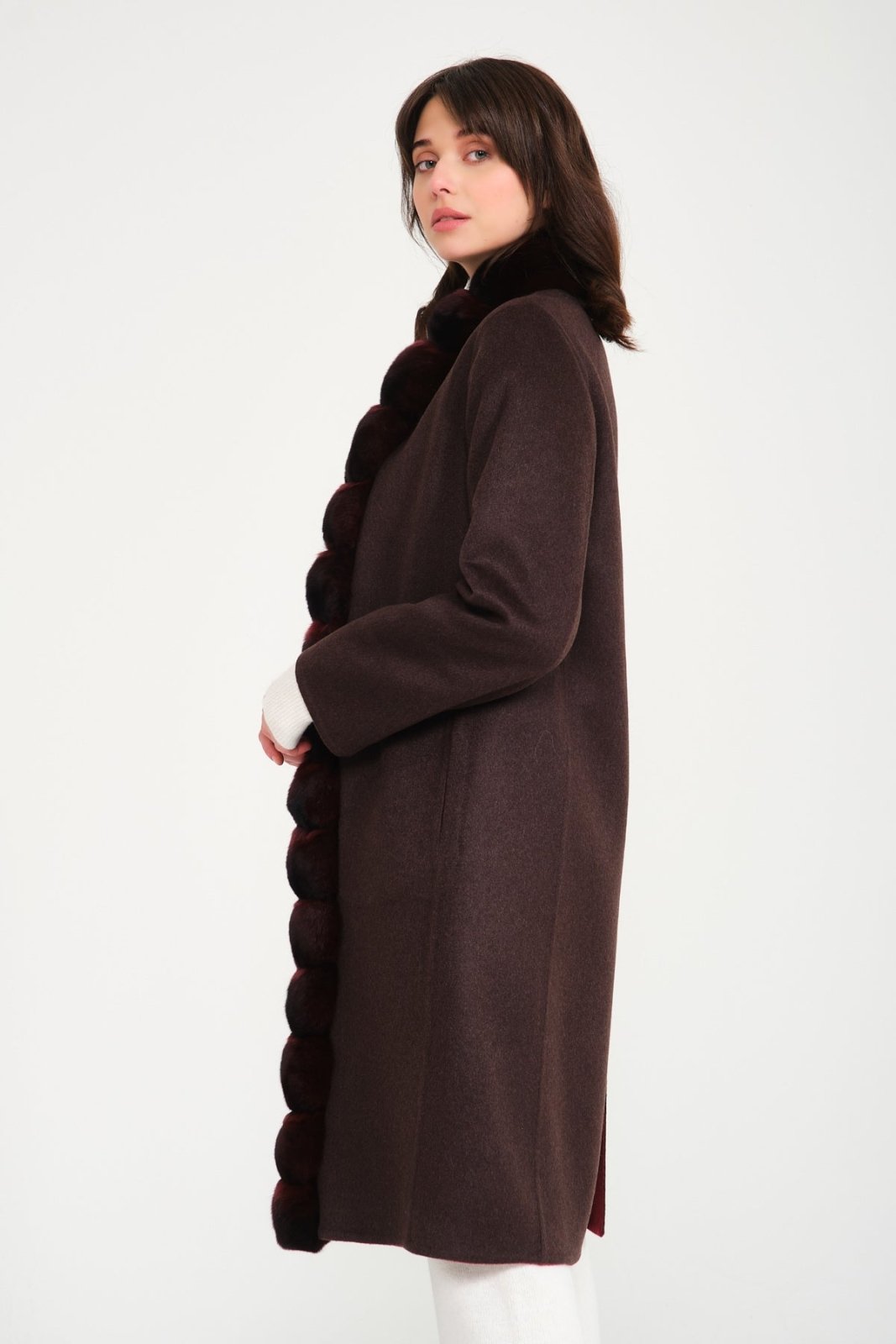 Double Face Long Cashmere and Wool Coat - ADAMO