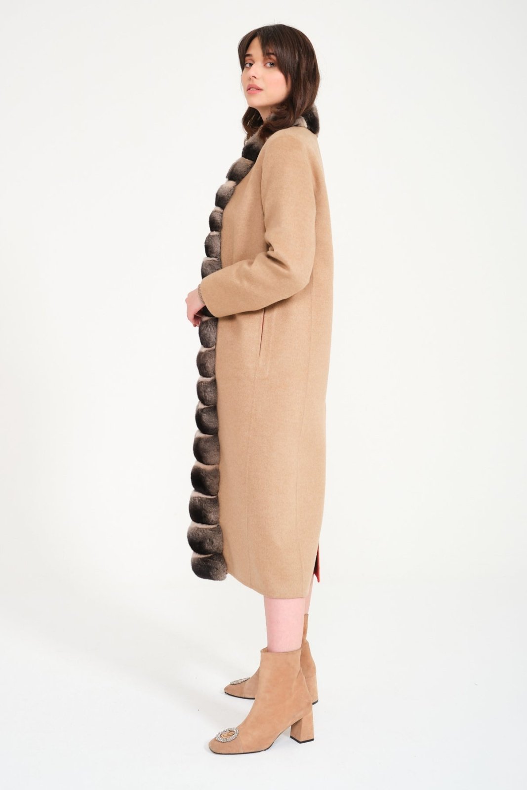 Double Face Long Cashmere and Wool Coat - ADAMO