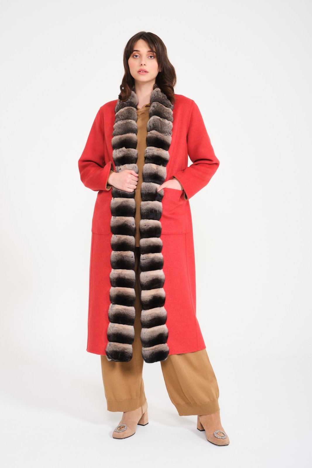 Double Face Long Cashmere and Wool Coat - ADAMO