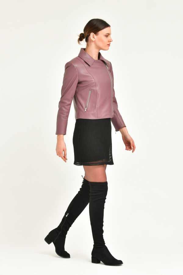 Dusty Rose Leather Jacket - ADAMO