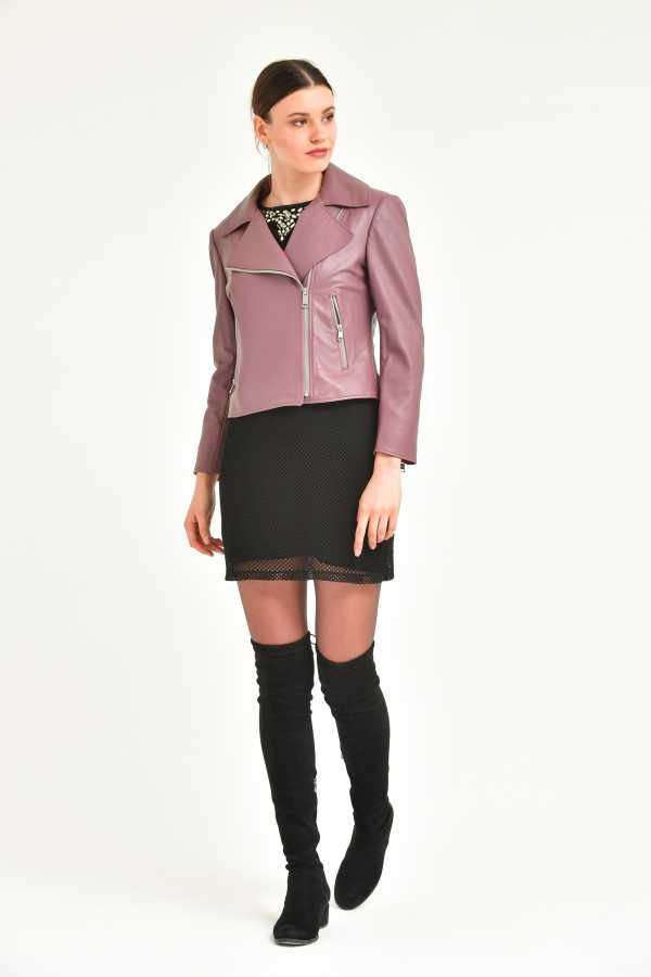 Dusty Rose Leather Jacket - ADAMO