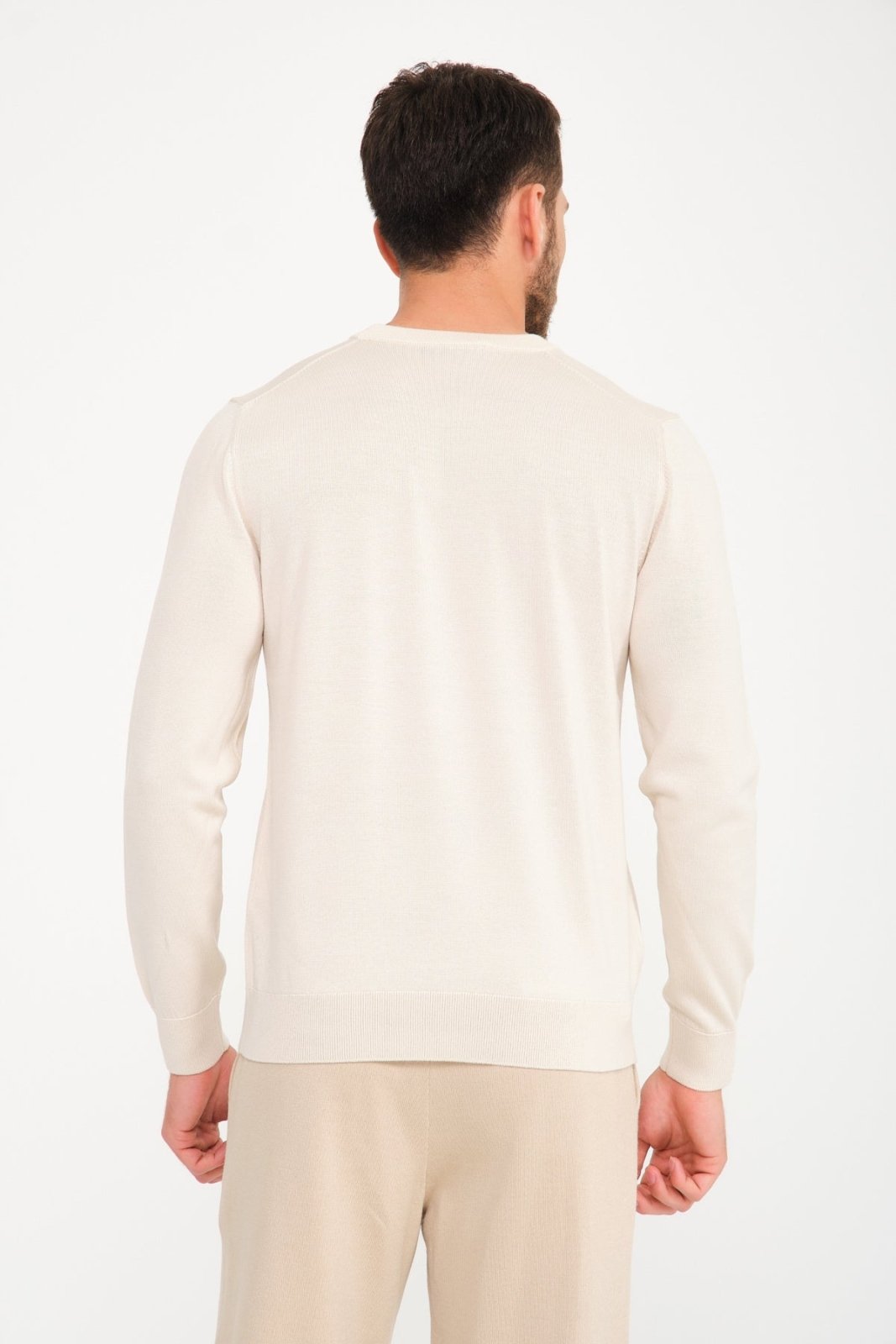 Ecru Cashmere Knit Shirt - ADAMO