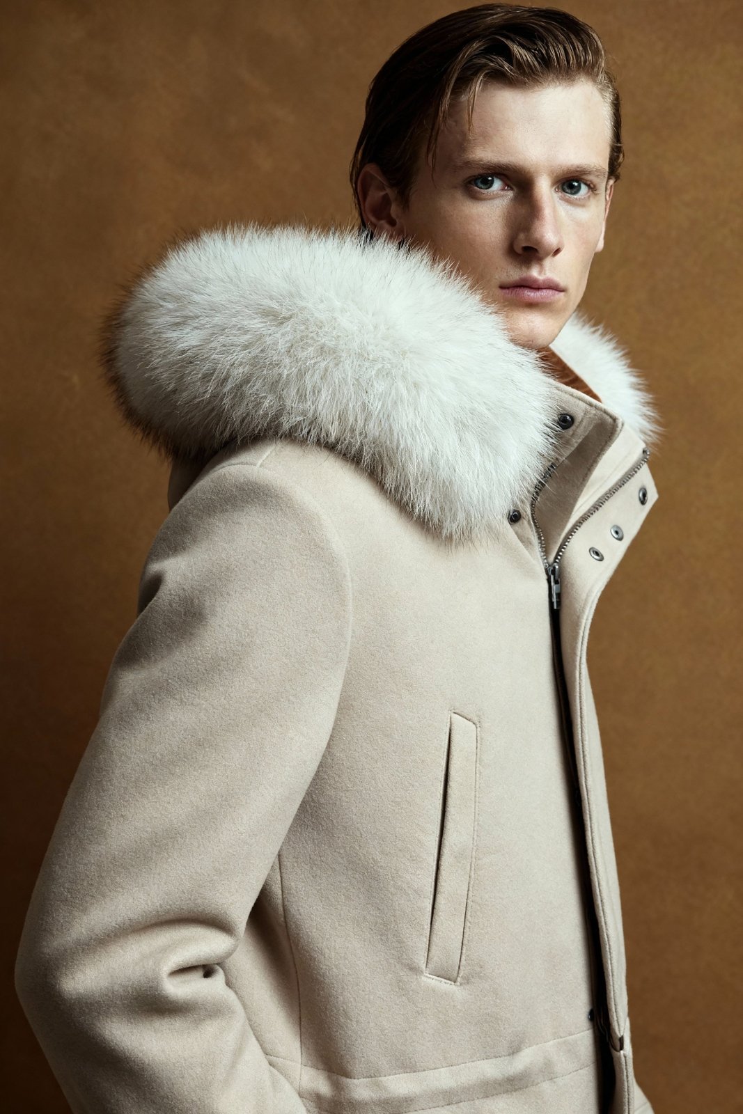 Ecru Coat & Fox Fur - ADAMO