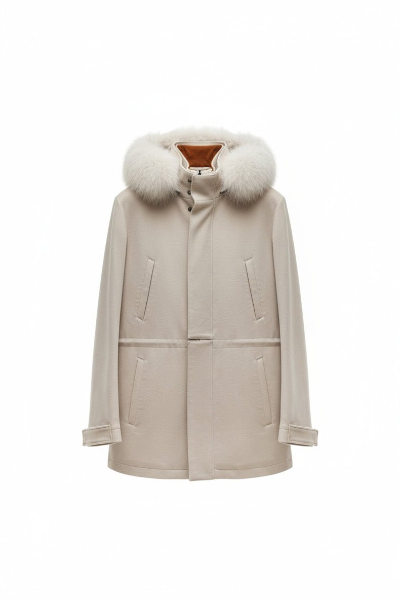 Ecru Coat & Fox Fur - ADAMO