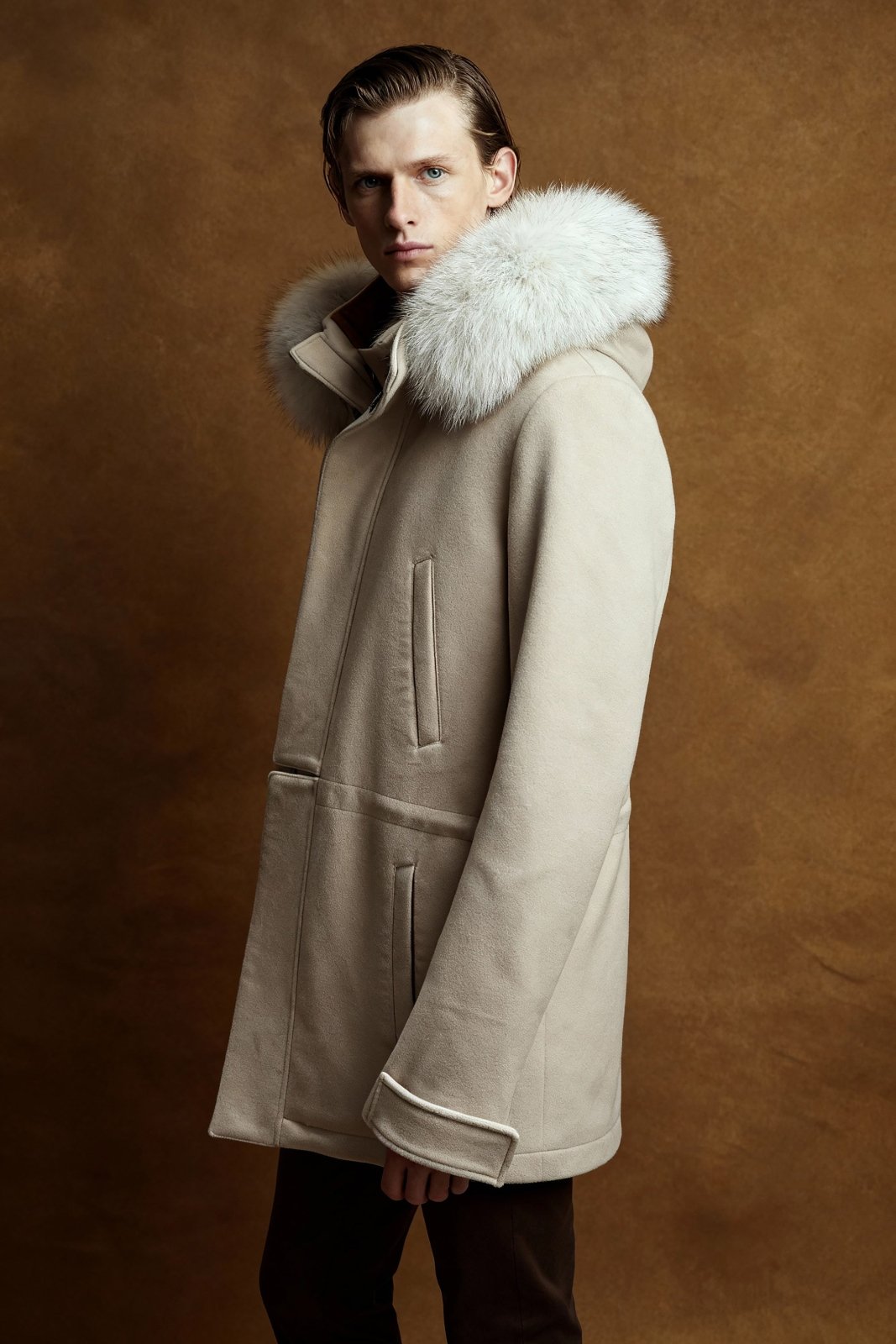 Ecru Coat & Fox Fur - ADAMO