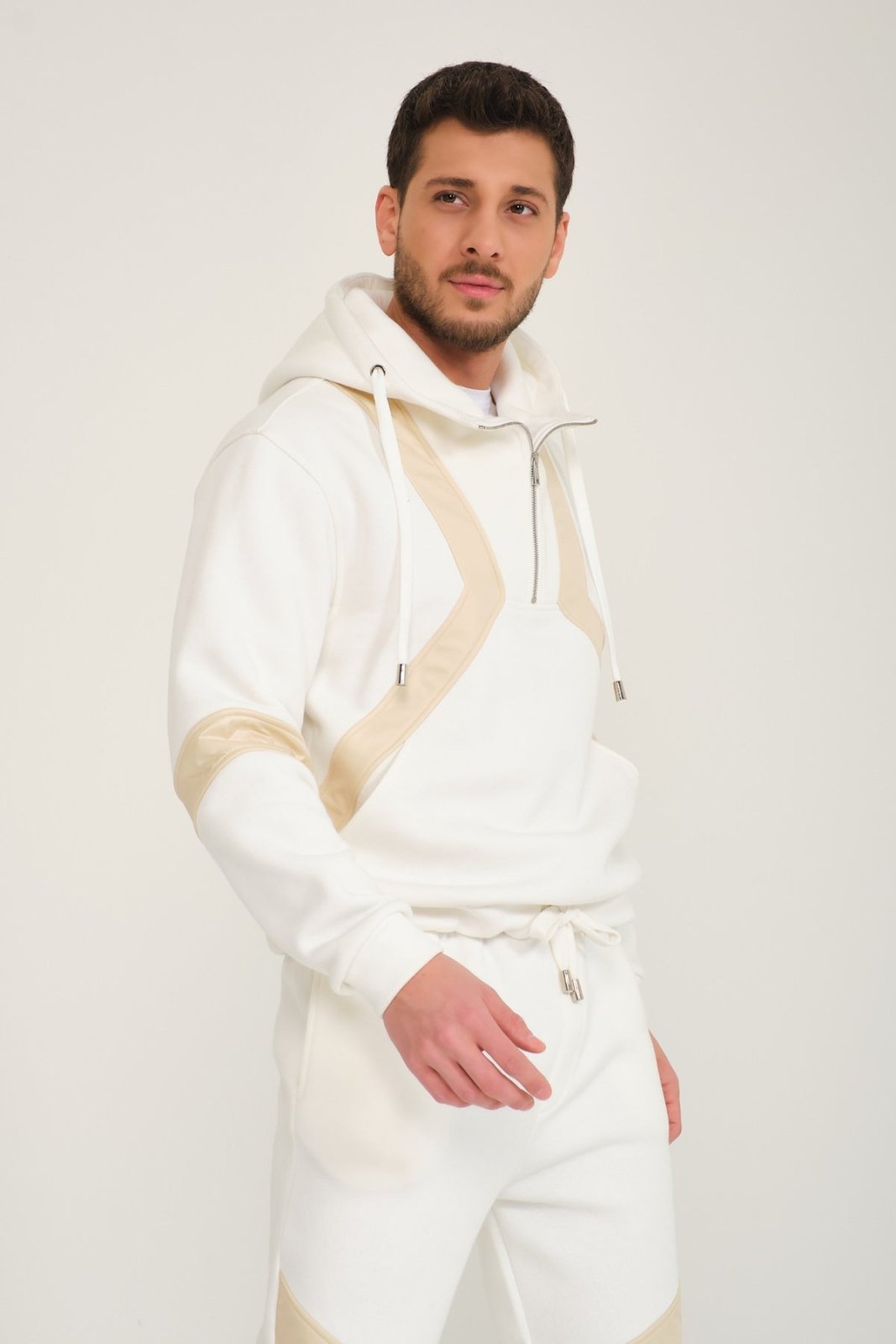 Ecru Hoodie & Jogger Set - ADAMO