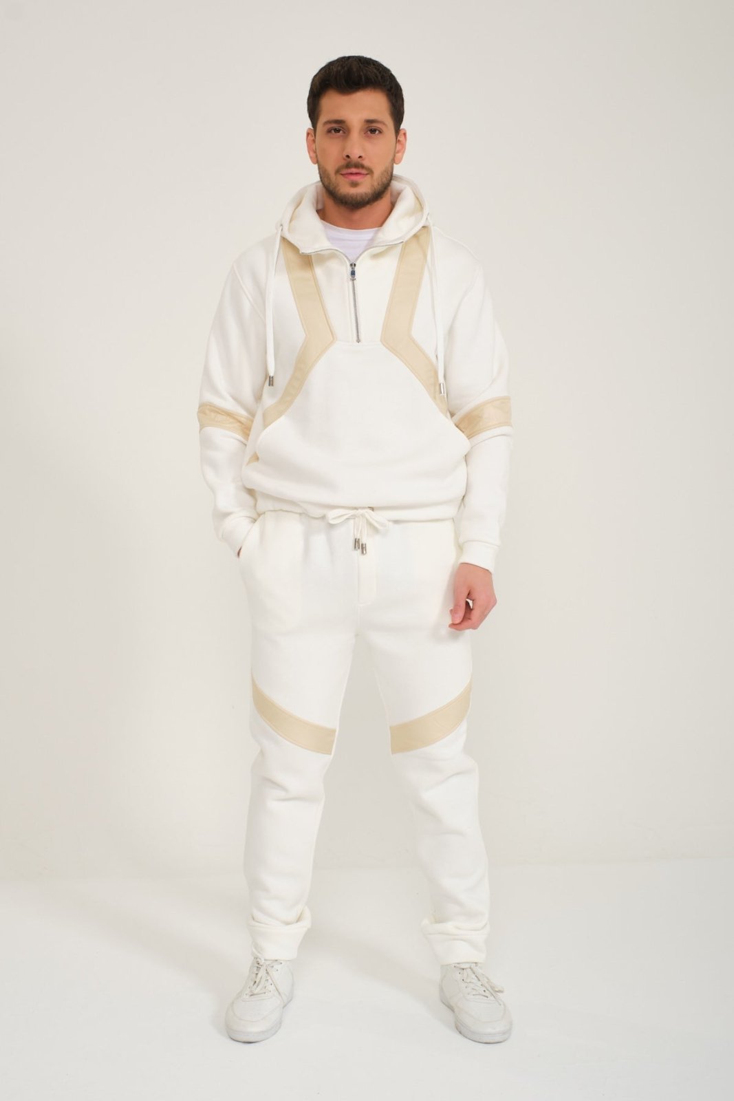 Ecru Hoodie & Jogger Set - ADAMO