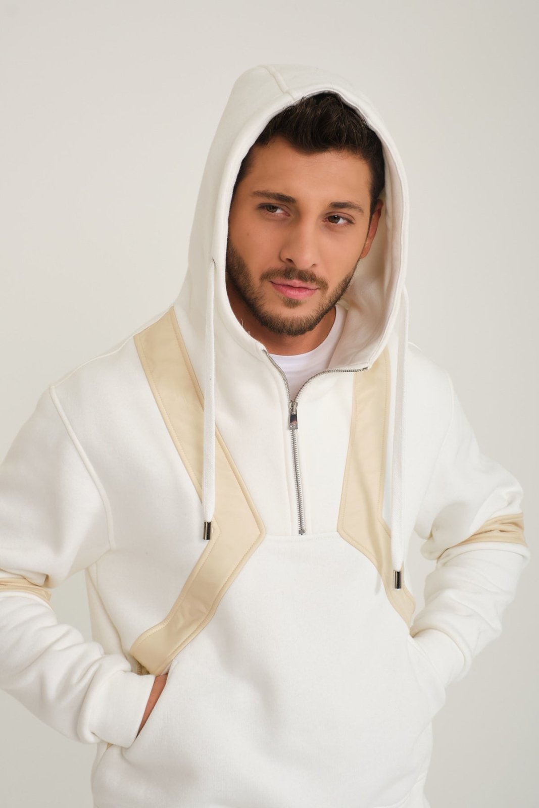 Ecru Hoodie & Jogger Set - ADAMO