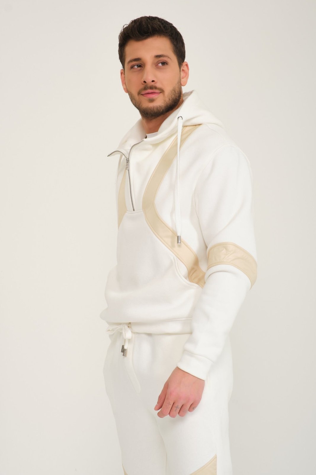 Ecru Hoodie & Jogger Set - ADAMO