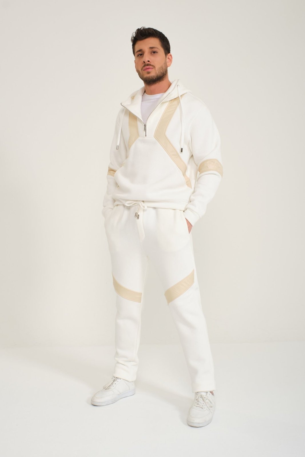 Ecru Hoodie & Jogger Set - ADAMO