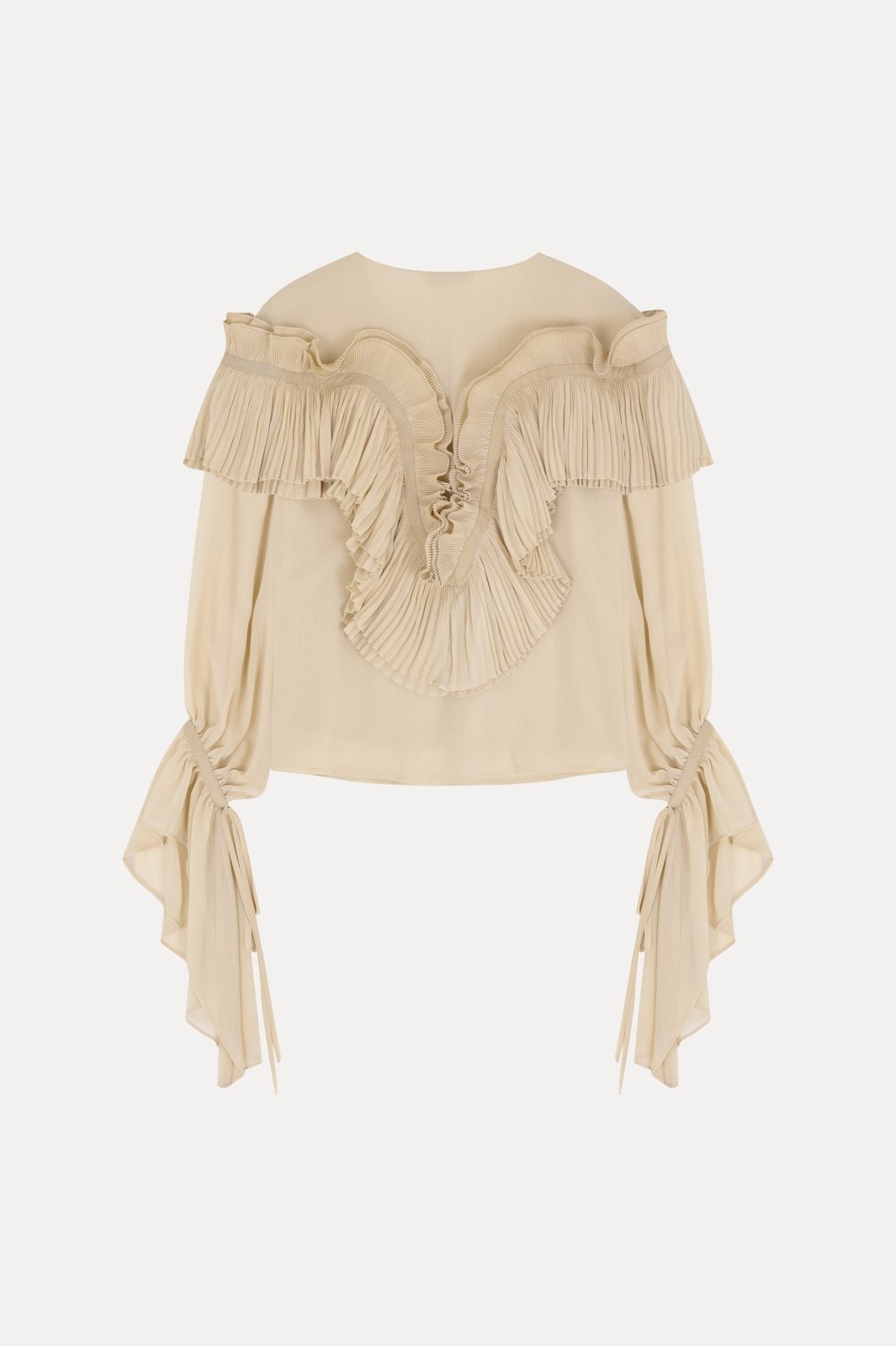 Elegant Ruffled Silk Chiffon Blouse - ADAMO
