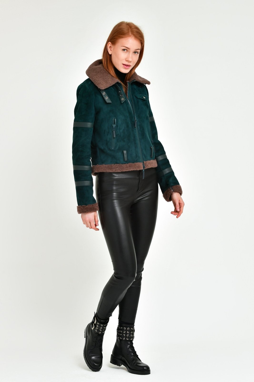 Emerald Green Aviator Jacket - ADAMO