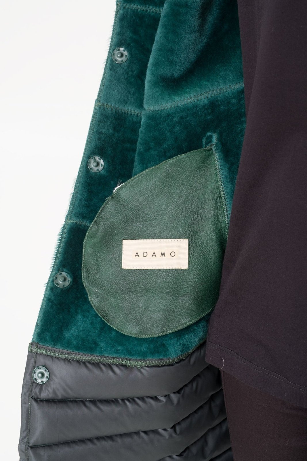 Emerald Green Long Shearling Coat - ADAMO