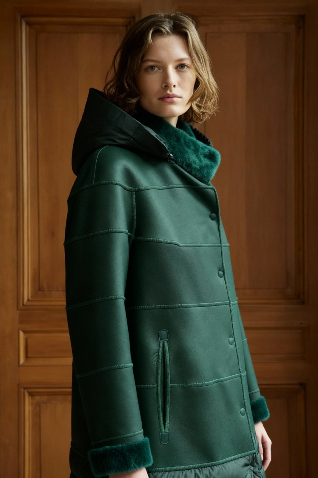 Emerald Reverie Reversible Astragan Coat - ADAMO