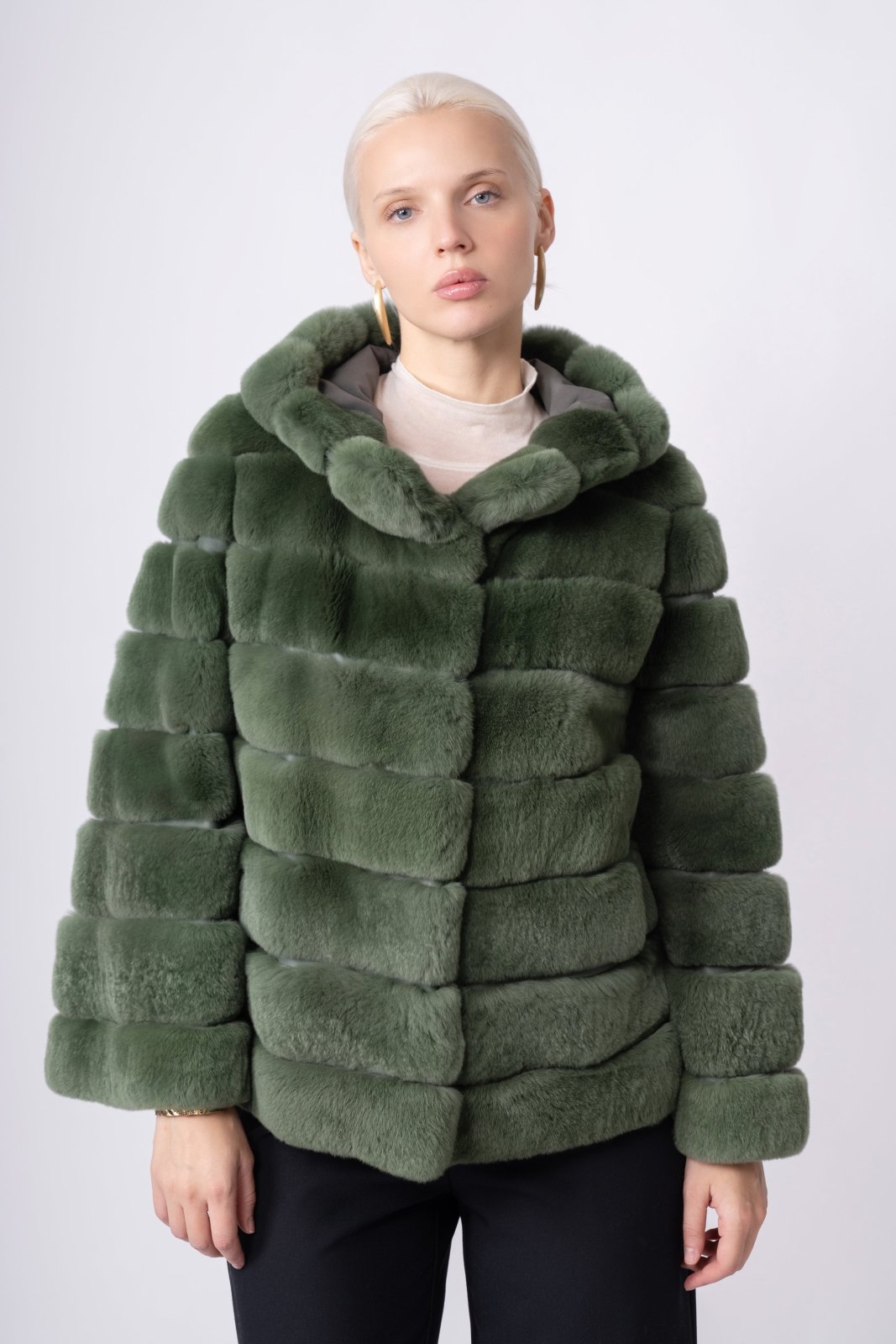 Emerald Serenity Rex Fur Jacket - ADAMO