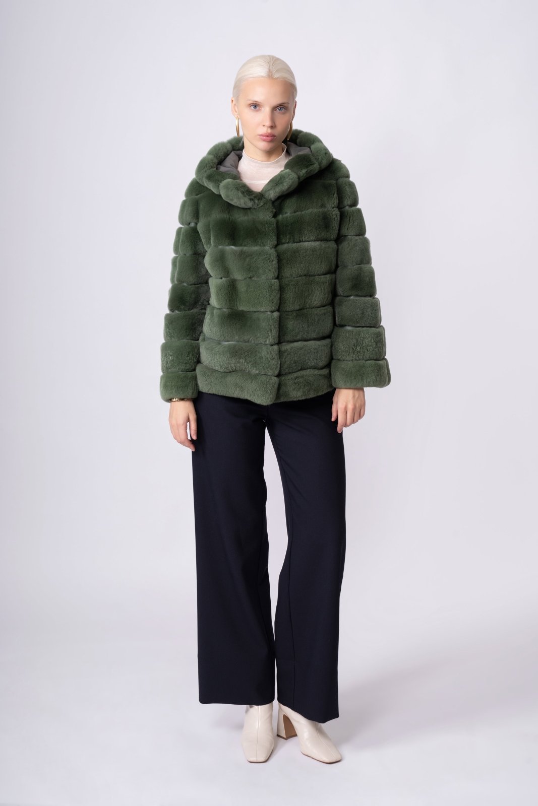 Emerald Serenity Rex Fur Jacket - ADAMO