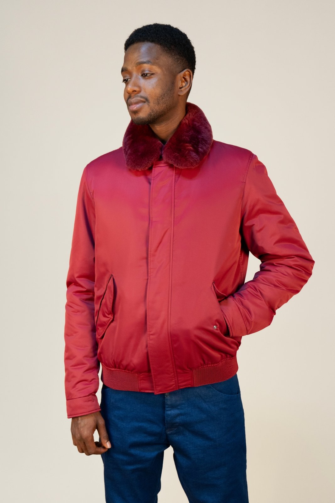 Garnet Luxe Bomber Jacket - ADAMO