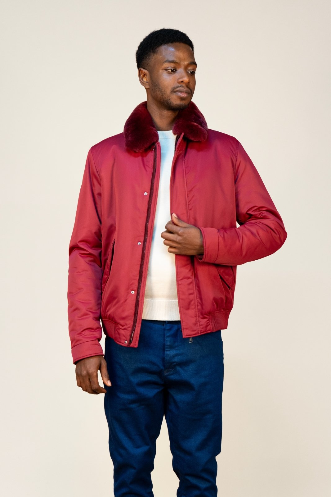 Garnet Luxe Bomber Jacket - ADAMO