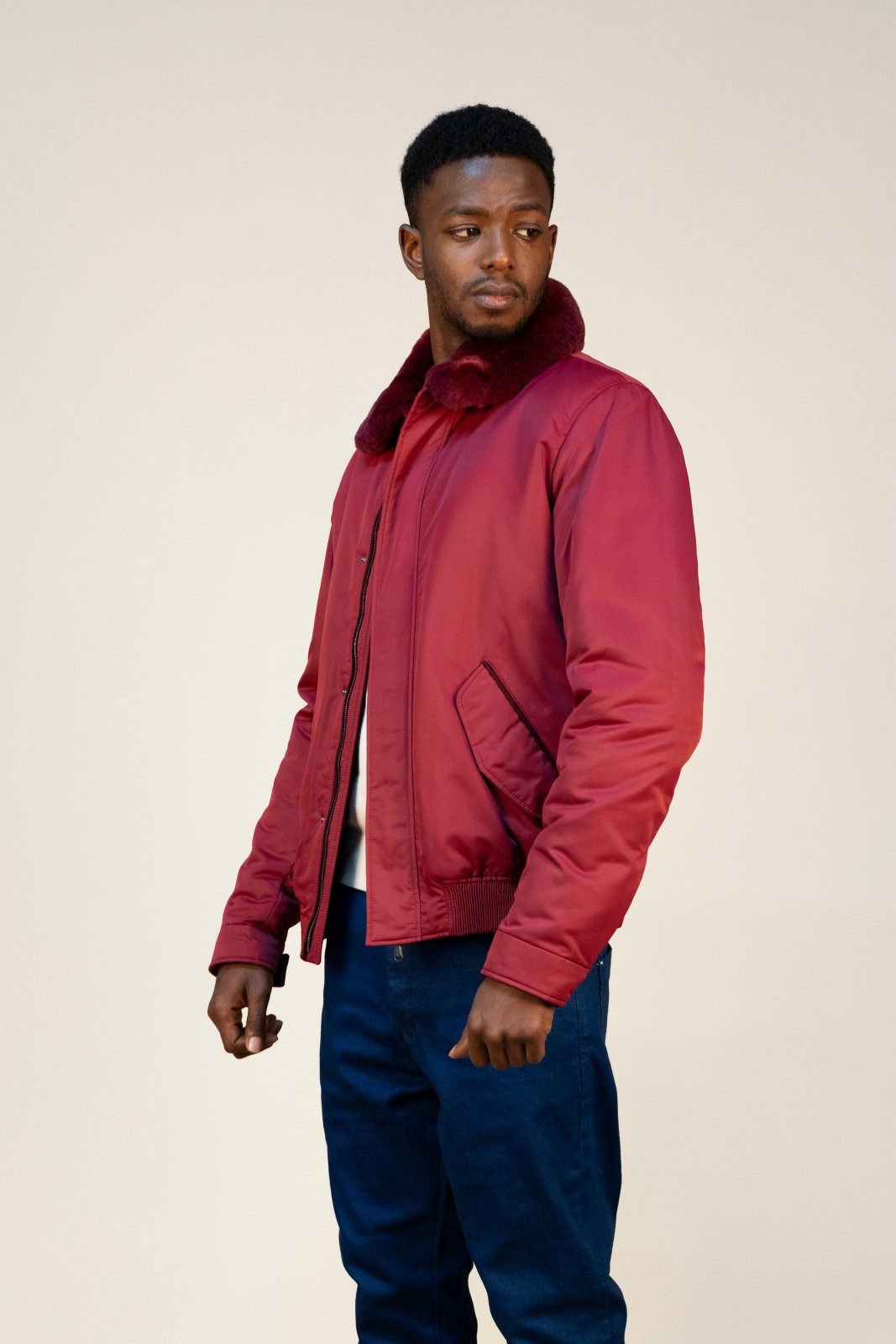 Garnet Luxe Bomber Jacket - ADAMO