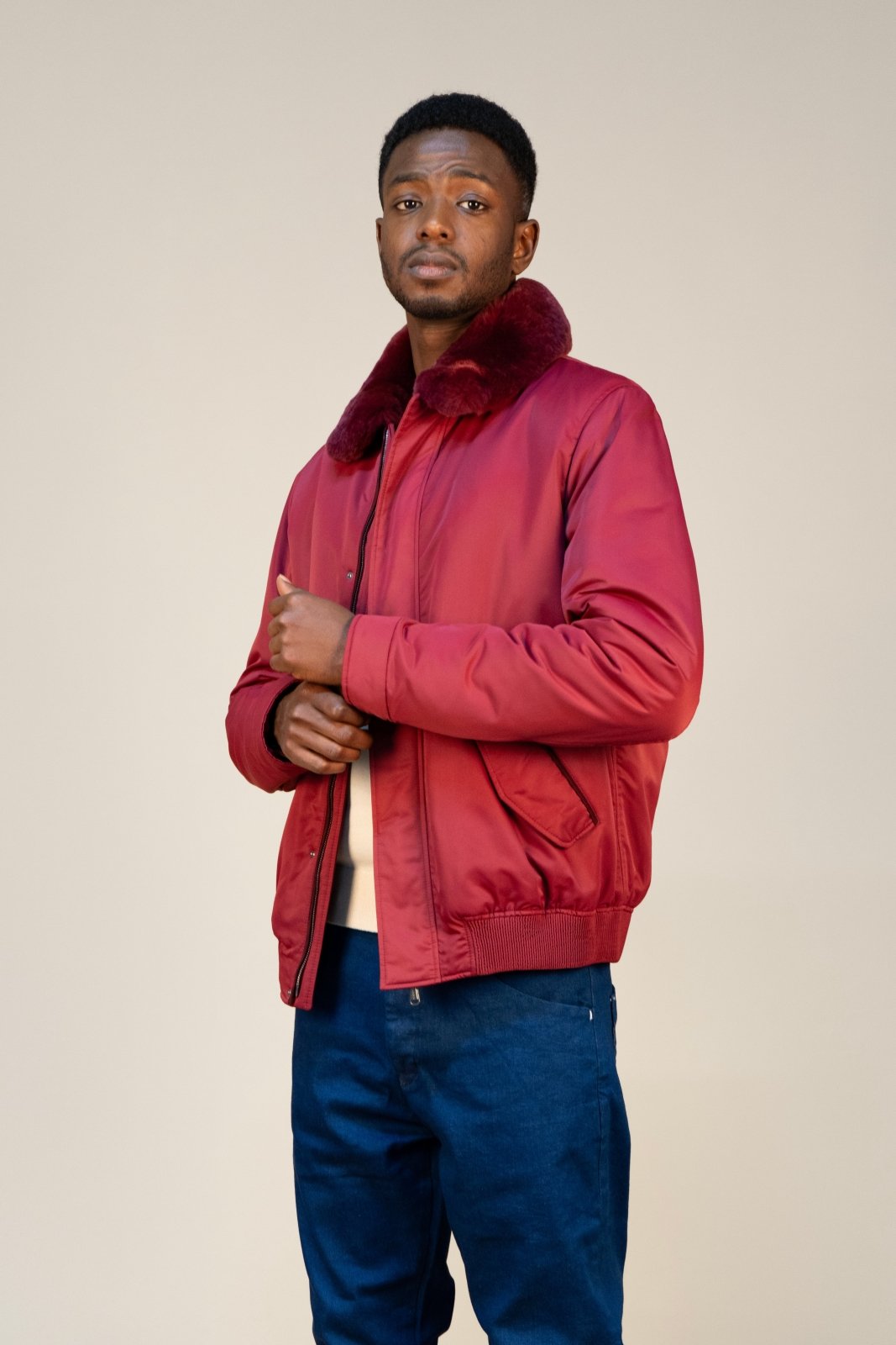 Garnet Luxe Bomber Jacket - ADAMO