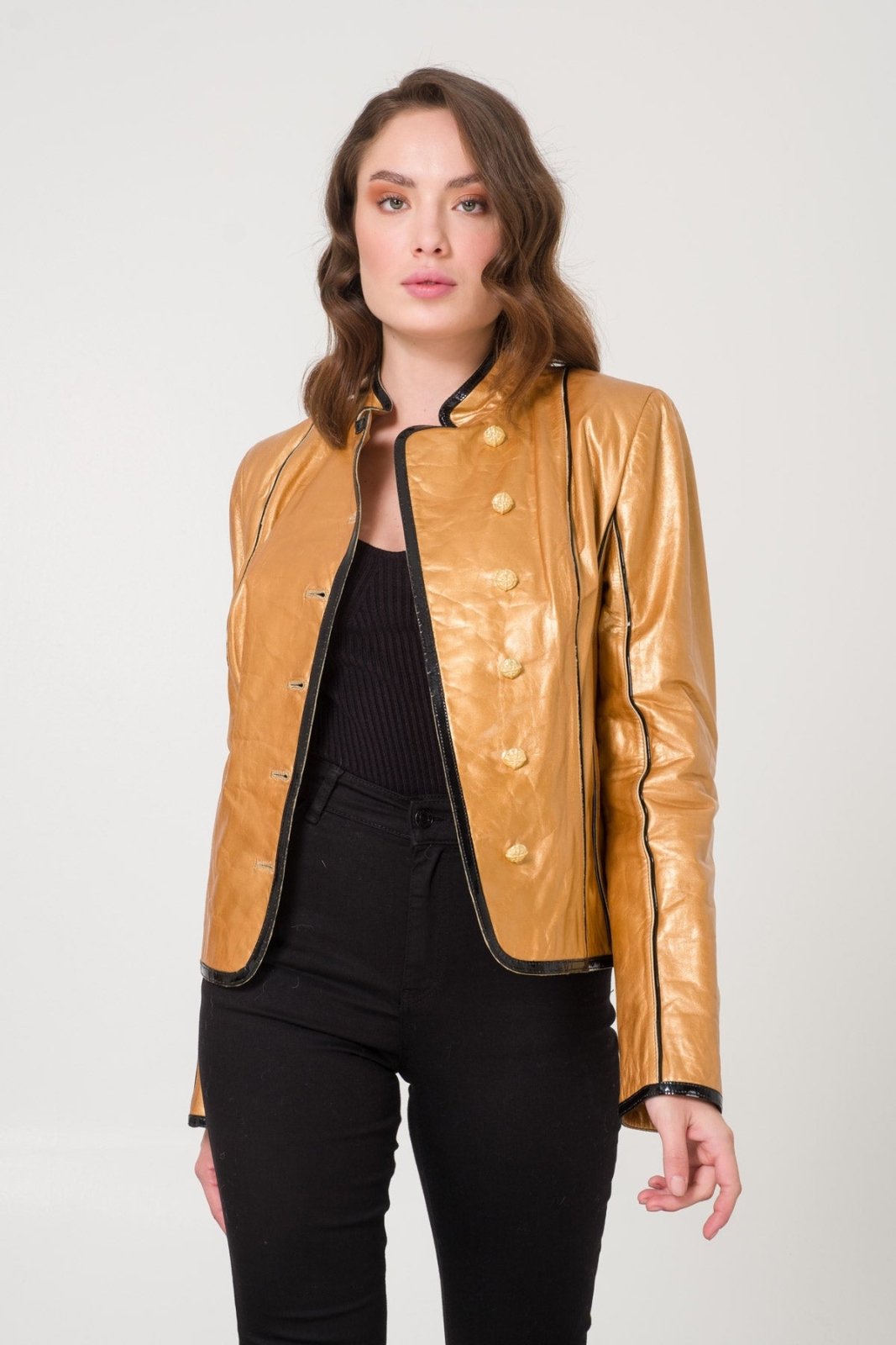 Gold Leather Jacket - ADAMO