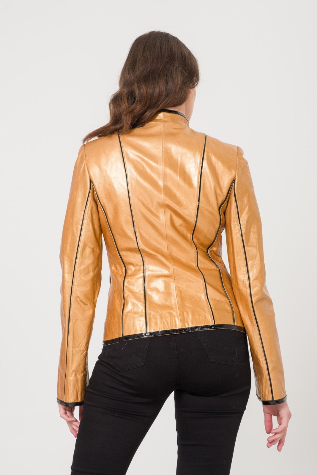 Gold Leather Jacket - ADAMO