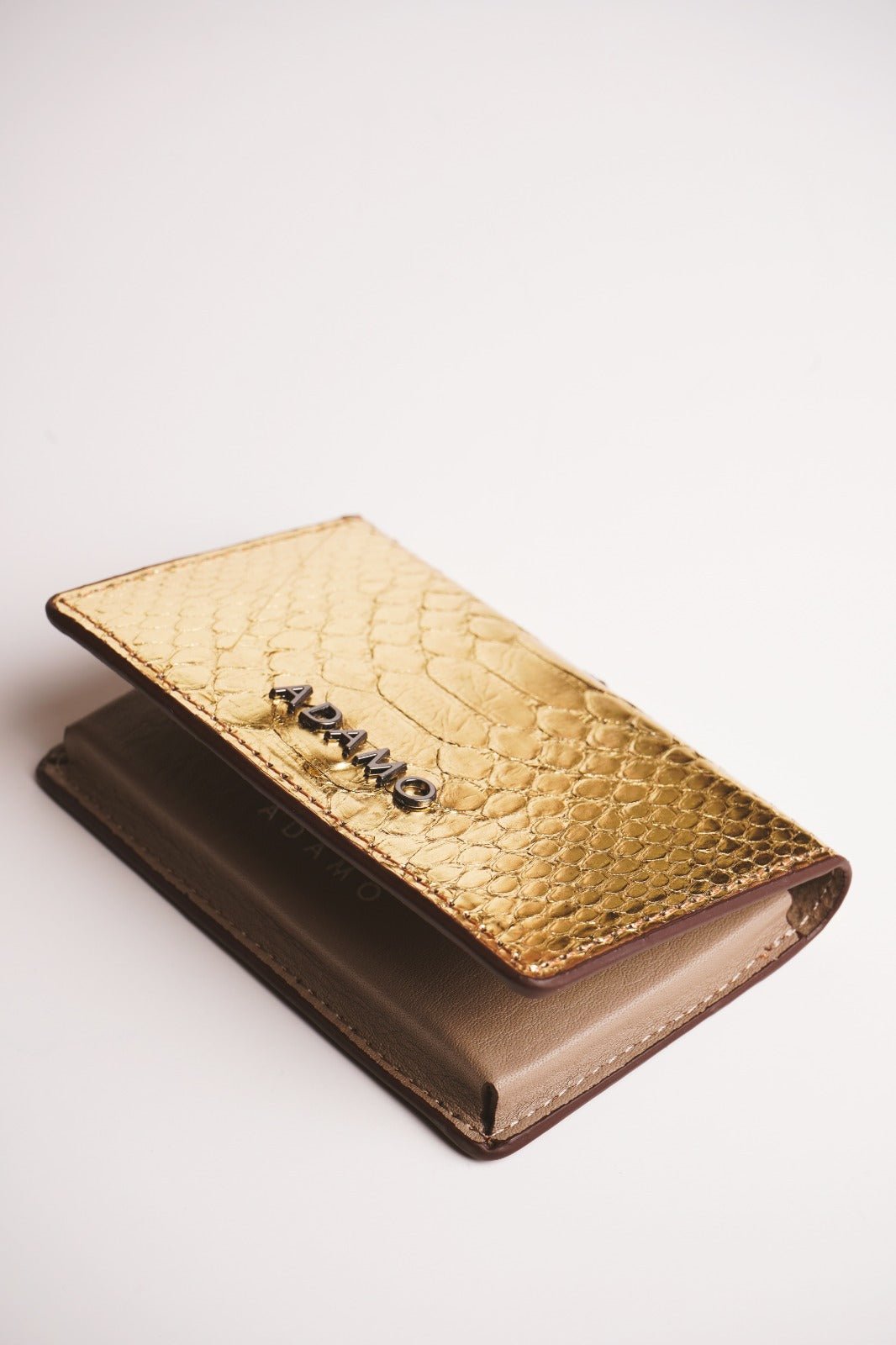 Gold Python Leather Business Card Holder & Wallet - ADAMO