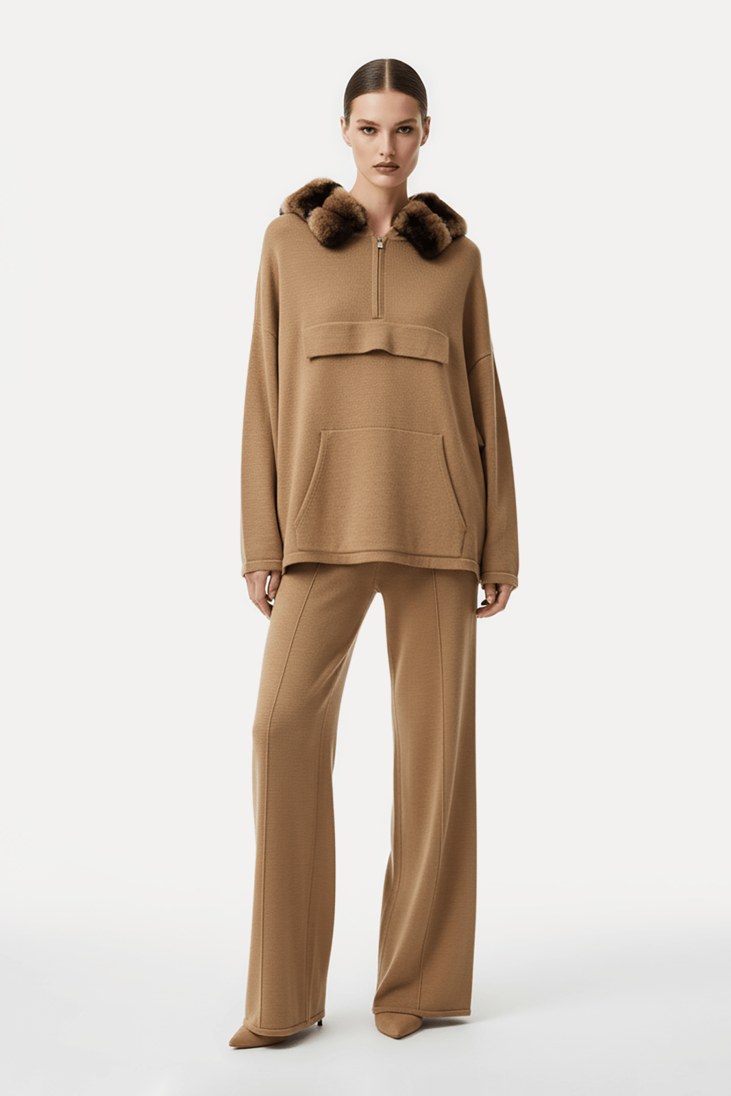 Golden Sand Wool Knit Set - ADAMO