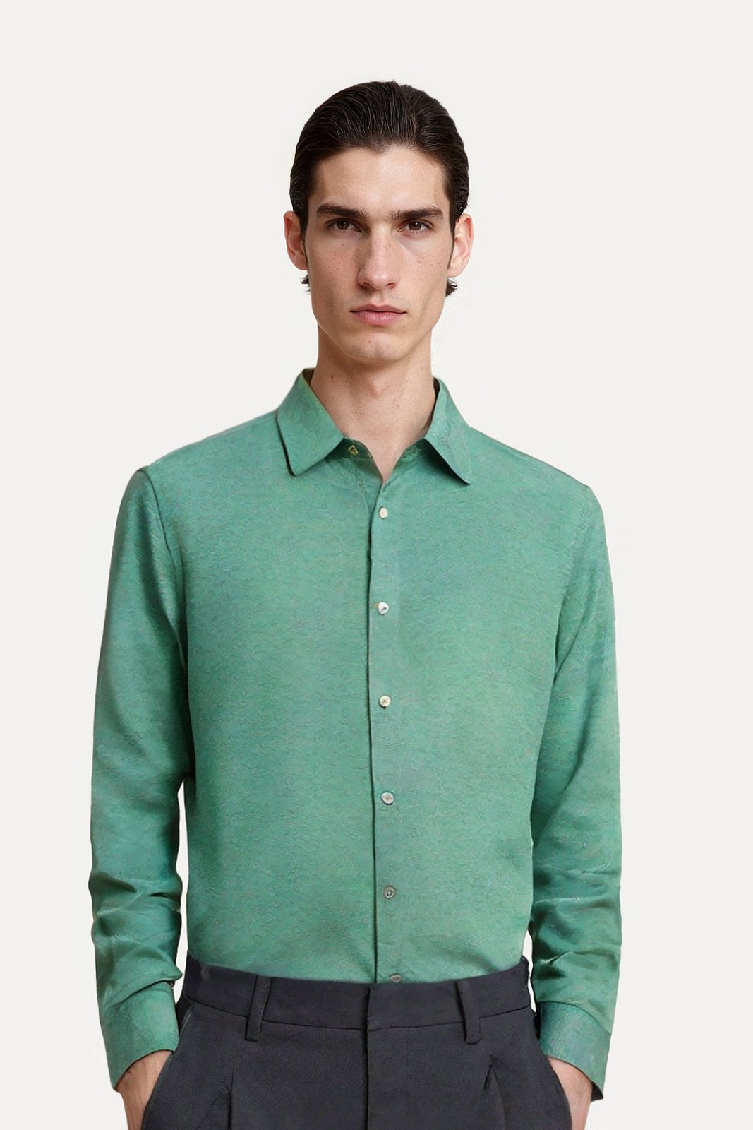 Green Cotton Shirt - ADAMO