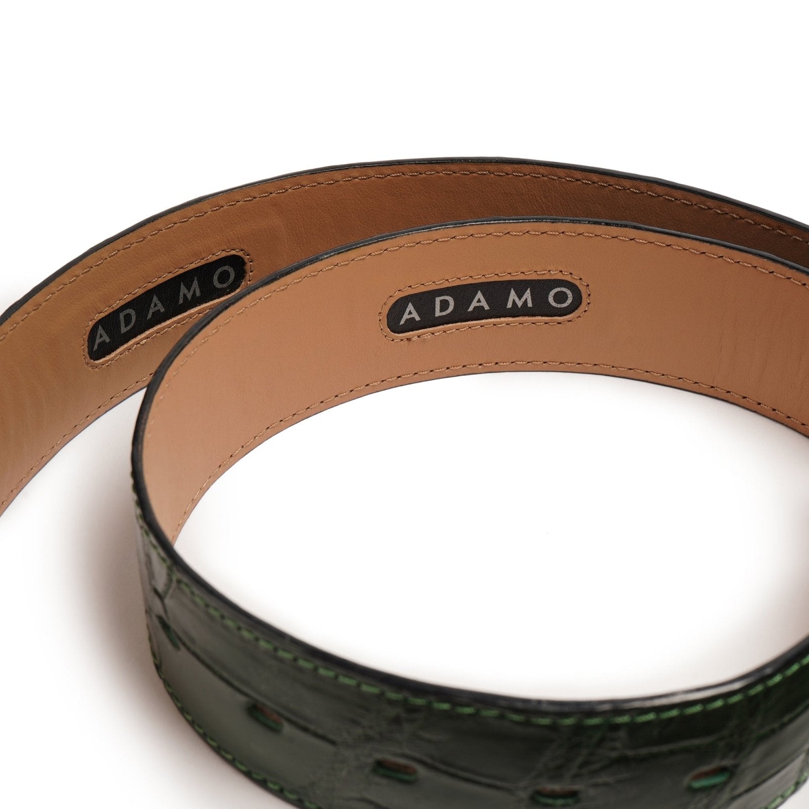 Green Crocodile Leather belt - ADAMO