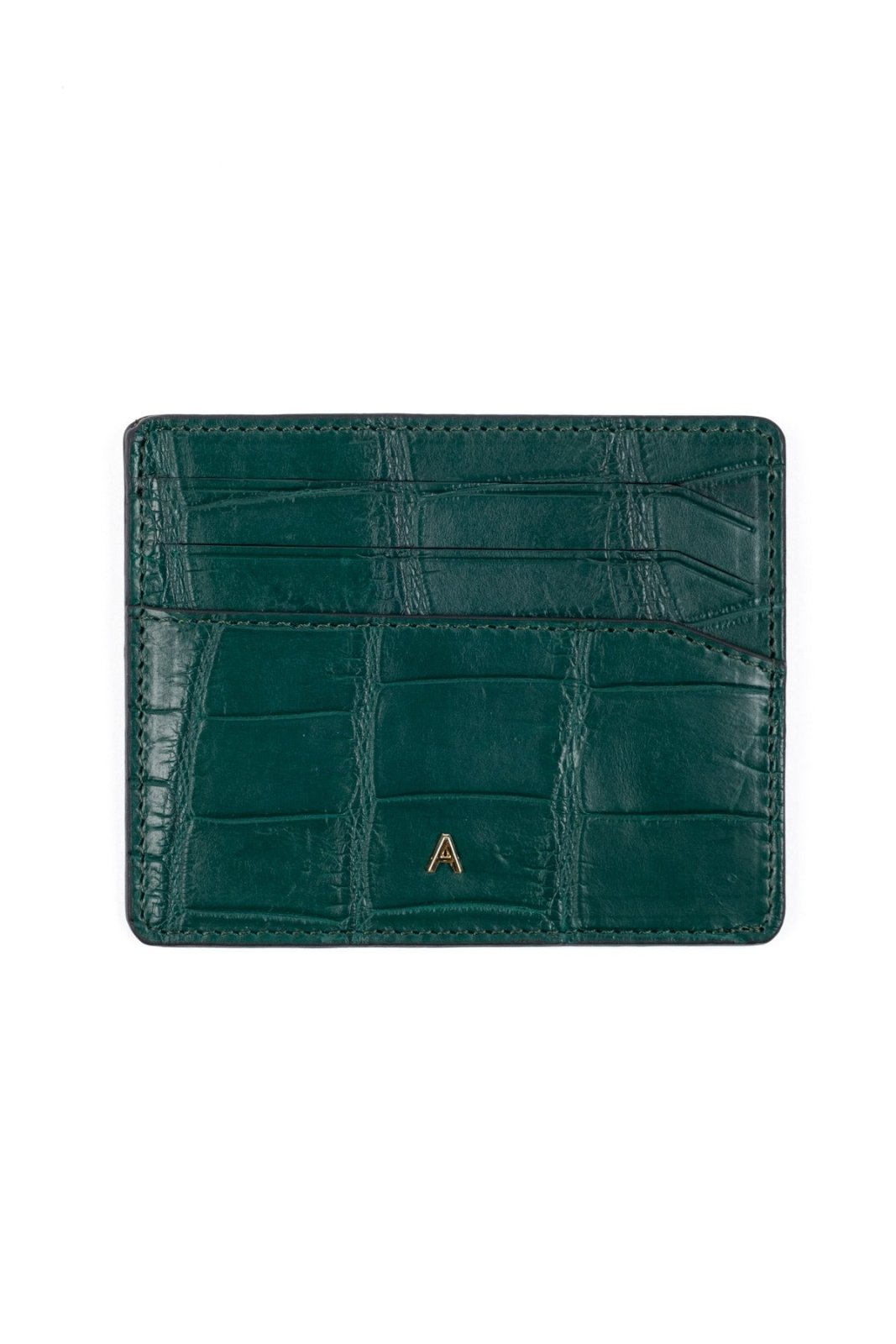 Green Crocodile Leather Card Holder - ADAMO