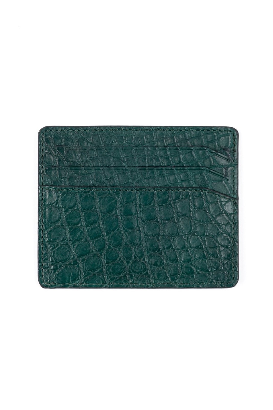 Green Crocodile Leather Card Holder - ADAMO