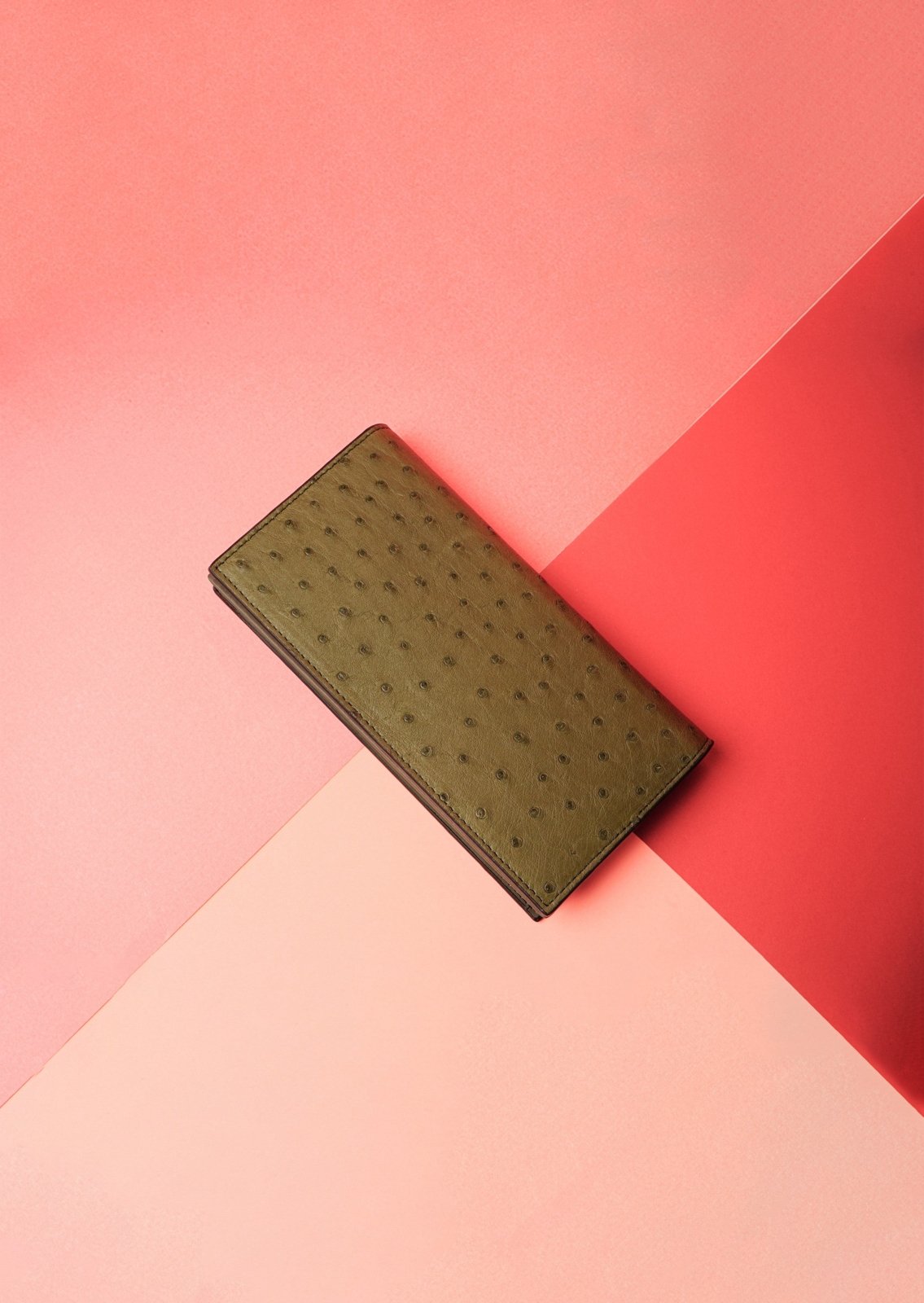 Green Handmade Ostrich Leather Wallet - ADAMO