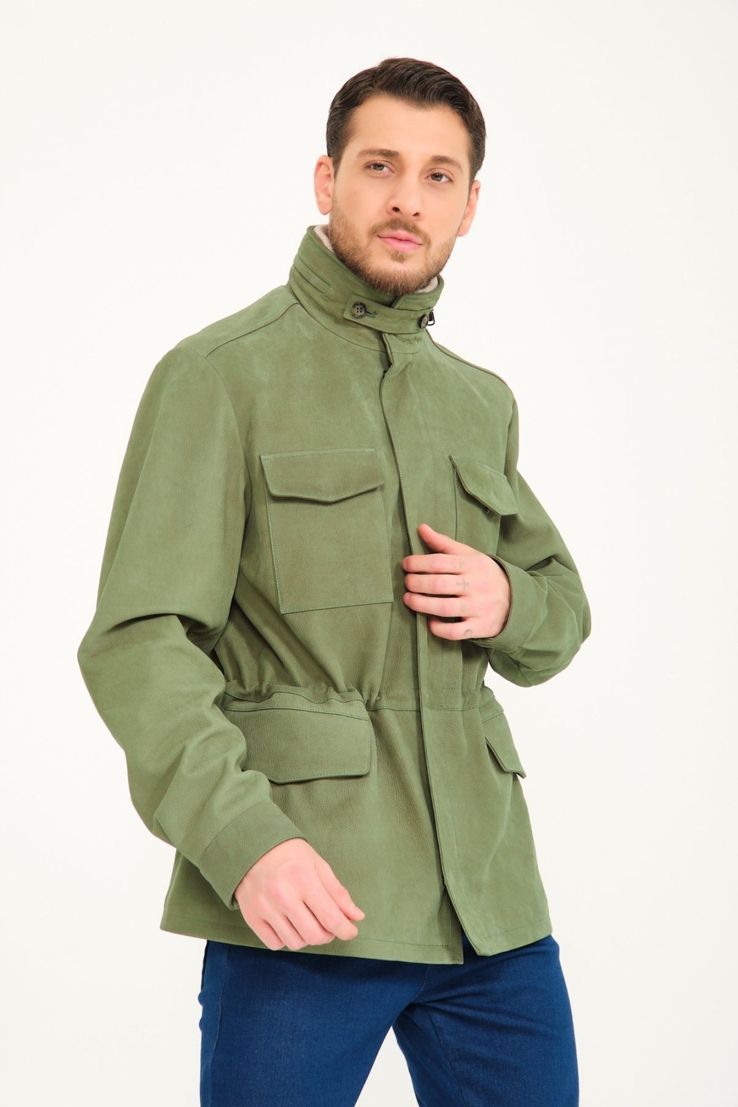 Green Leather Jacket - ADAMO