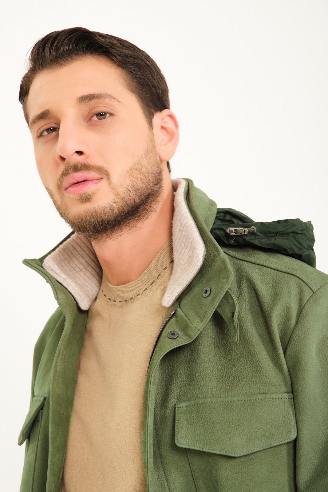 Green Leather Jacket - ADAMO