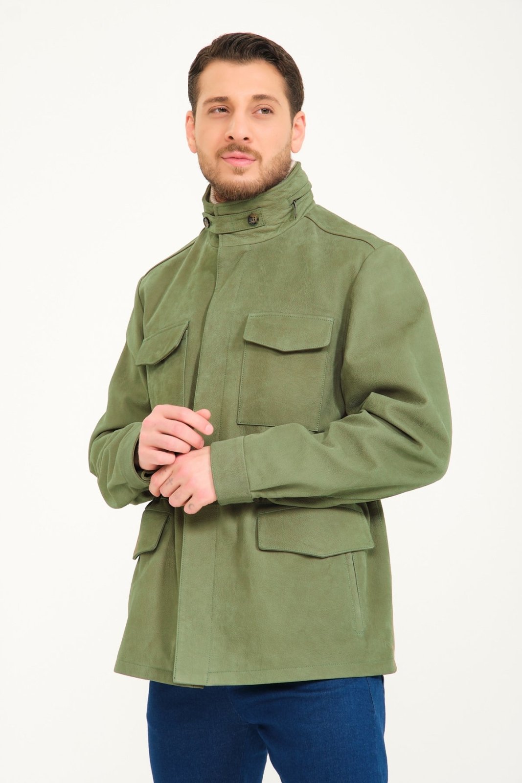 Green Leather Jacket - ADAMO